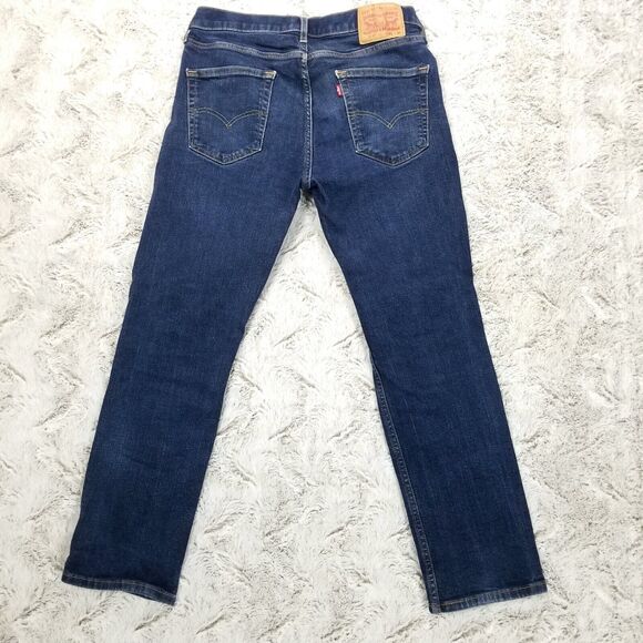 Levis jeans Mens 31×30 Blue 514 Straight Denim Relaxed Dark Wash - Picture 3 of 12